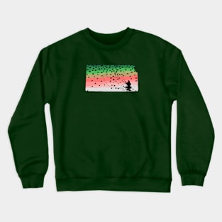 Rainbow Trout Fly Fish Kansas Fly Fishing Fisherman Gifts Crewneck Sweatshirt